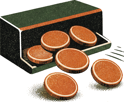 Illustration of coins spilling from a cash box