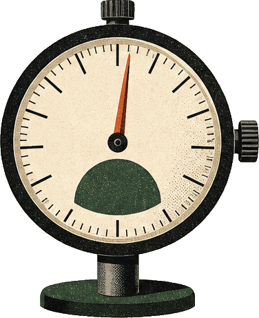 Illustration of a dial gauge measuring a percentage