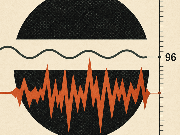Illustration: a calm waveform beside a violent one
