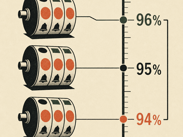 Illustration: three slot reels linked to different levels on a scale